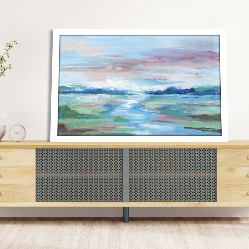 Champ de rêves - Peinture, L 27,5 po x H 21,5 po, Cadre blanc