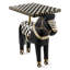 Mocha Check Carved Horse Table-356785972