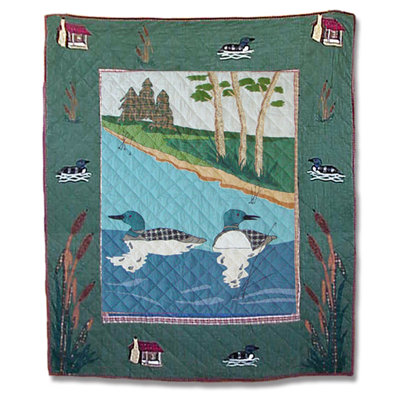 Loon Quilted Throw Blanket