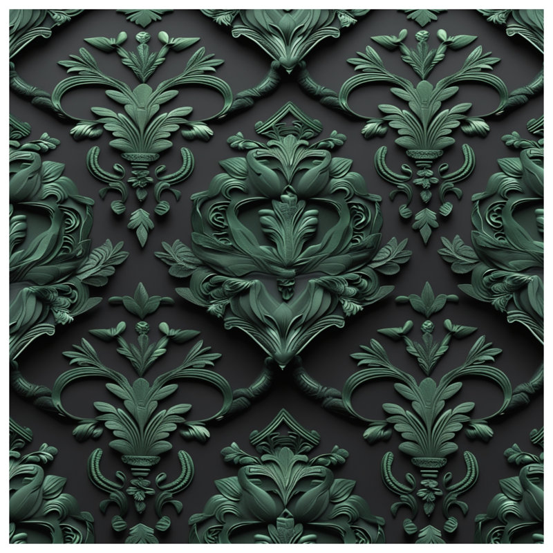 Coussins décoratifs en damas vert, 26 x 26 inches