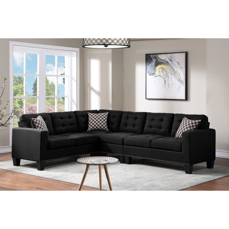 Velvet L-Shaped Sectional Reversible