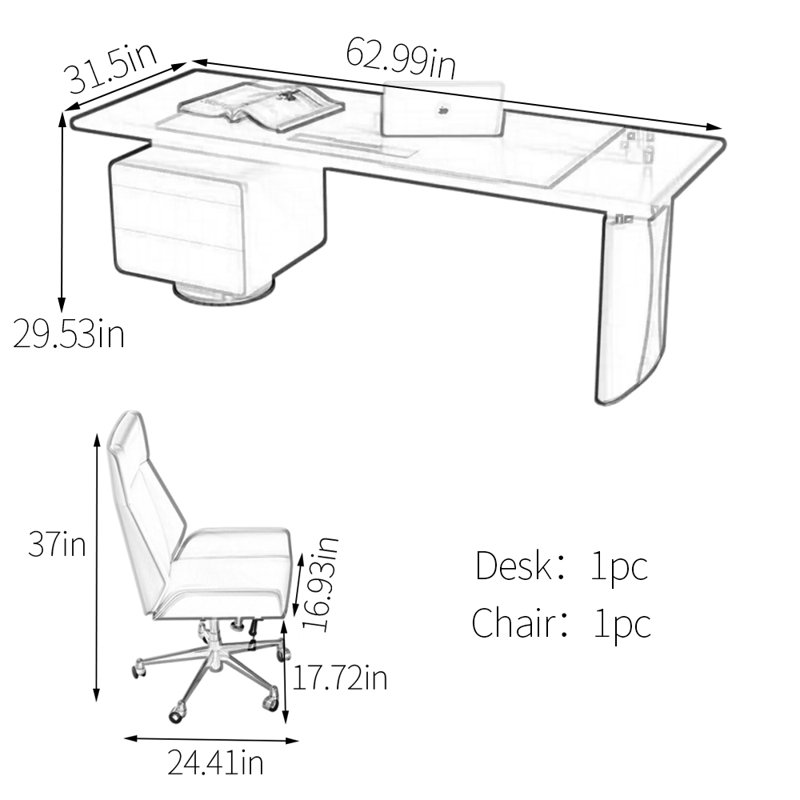 Holston, H 29,53 po x l 62,99 po x P 31,5 po