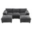Canapé modulaire en U 86,5 po avec poches de rangement, 5 sièges, combinaison libre et 2 repose-pieds mobiles pour une vie moderne-1297700784