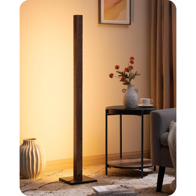 Wooden LED Floor Lamp With Corner Light
