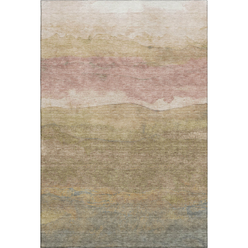 Premium Machine Washable Mehara AMF1699 Stripes Rug, Rectangle 9' x 12'