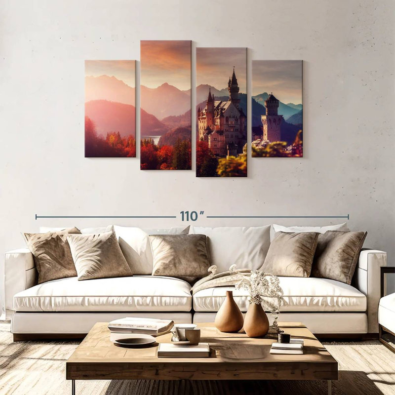 Lilie Majestic Neuschwanstein Castle, 48" H x 75" W