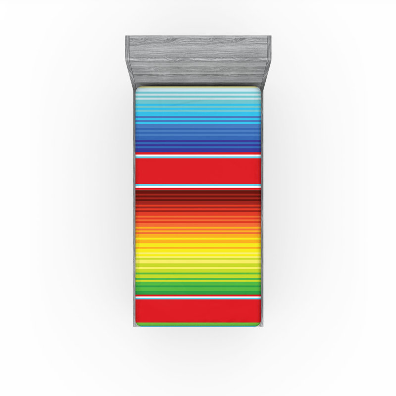 Multicolore drap-housse Ambesonne Rainbow, Drap-housse de taille simple