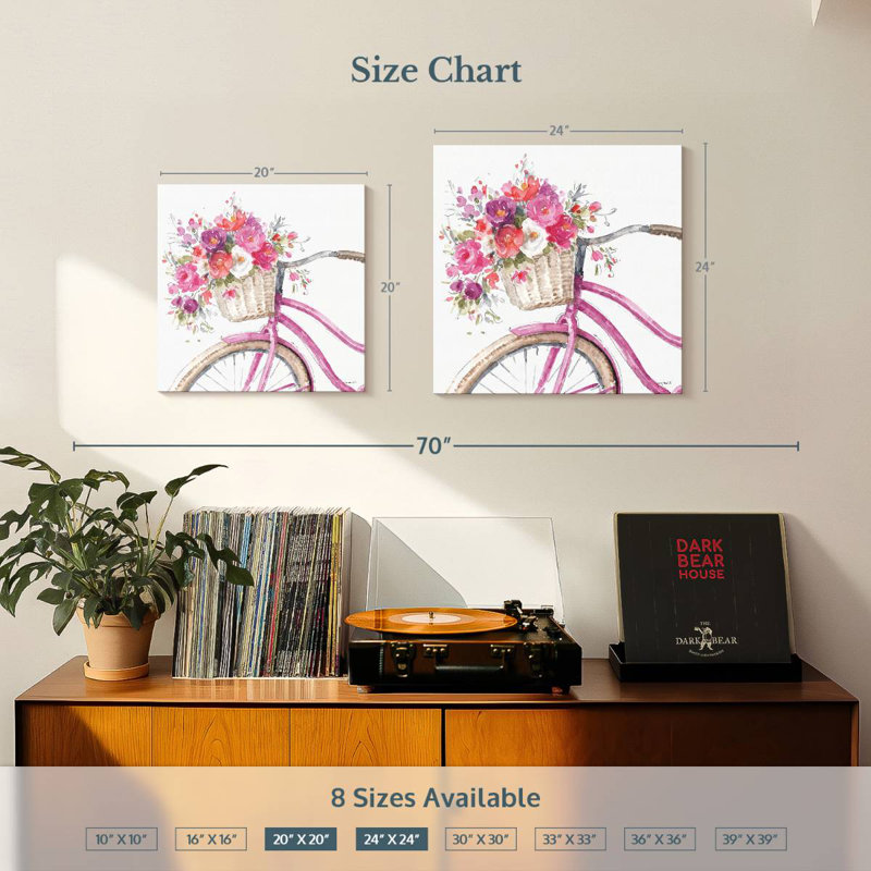 Harnek visiblement rose, H 24 po x l 24 po