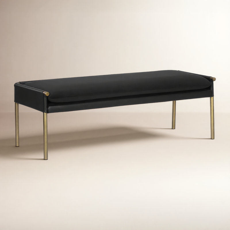 Bellevue Upholstered Bench, Black
