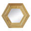 Miroir hexagonal 18,5 "x 18,5" avec cadre en bois naturel, décoration murale
