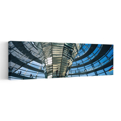 Glass Dome Reichstag Berlin Germany by Thomas Winz - Wrapped Canvas Panoramic Print