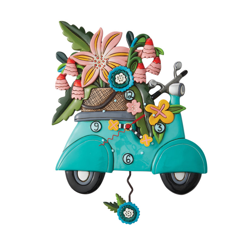 Horloge murale sculpter avec fleurs Allen Designs