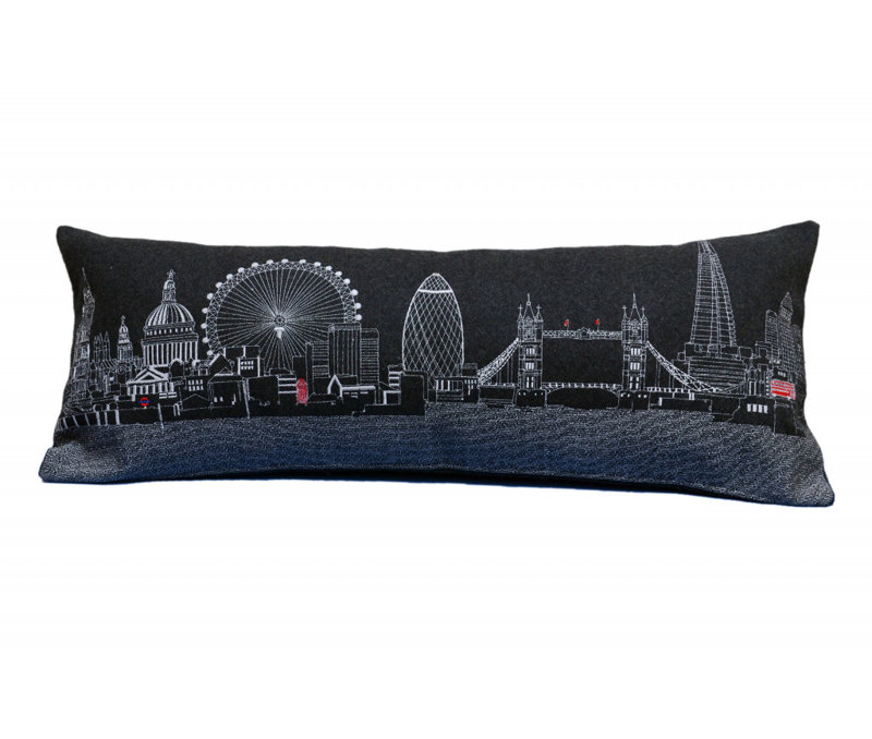 Coussin lombaire 14 "x 35" London, Gris, 14 po x 35 po, London Daylight