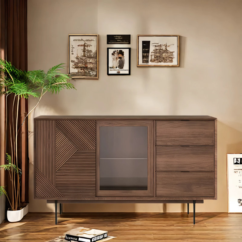 Buffet rétro minimaliste, Brun
