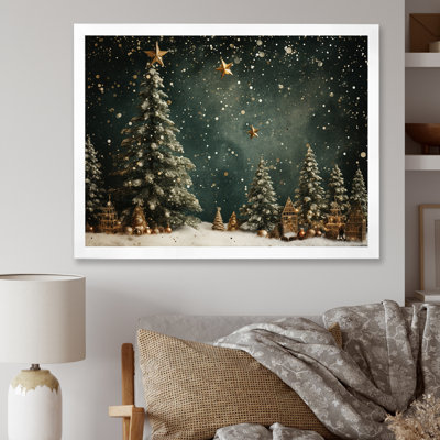Décoration de sapin vert de Noël - Art mural sur toile de pin