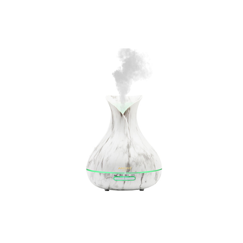 Humidificateur d'air ultrasonique à grain de bois, Blanc