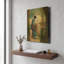 «Madame Monet Embroidering» par Claude Monet, art mural en métal doré, 12 po x 16 po-546168082