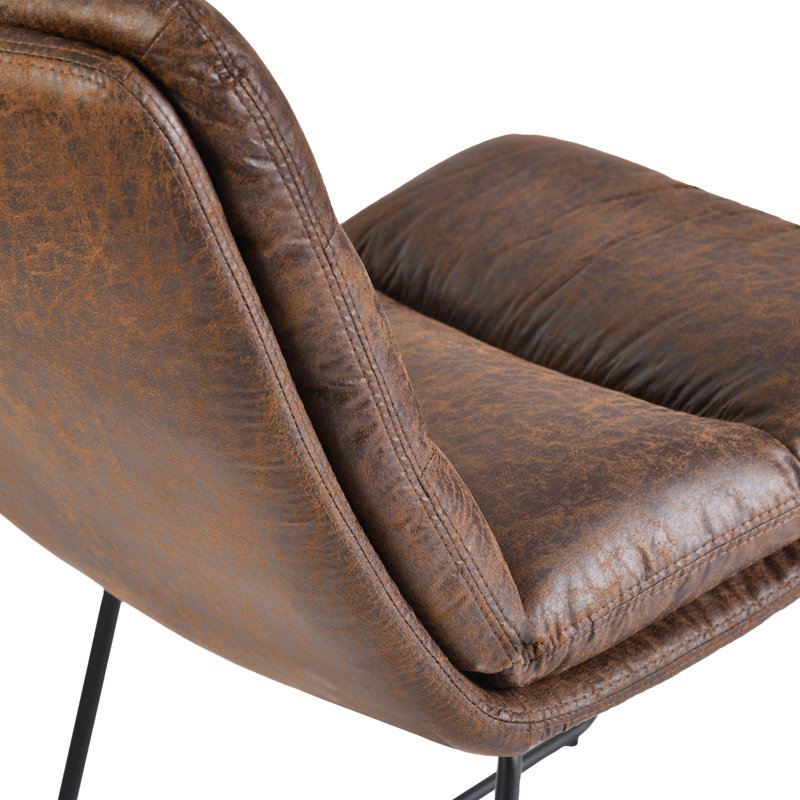 Ensemble de 2 chaises de salle à manger modernes en similicuir avec pieds en métal Steelside - Chaises d'appoint rembourrées confortables pour la cuisine ou la salle à manger