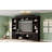 Farmhouse 4-Piece Entertainment Wall Unit Set with Bookshelf for TVs Up to 70", Walnut TV Stand with Adjustable Shelves, Mid-Century Large Media Console with Wine Rack for Living Room-1756710255