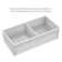 Whitehaus Collection Reversible Double Bowl Fireclay Kitchen Sink with Grid: Three Edge Frame, Plain Front Apron