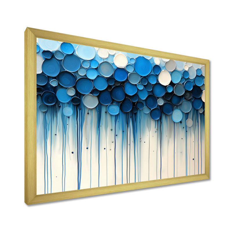 Croyd - art mural abstrait, H 30 po x l 40 po, Reproduction encadrée d'une seule photo, Doré