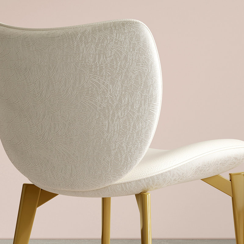Ensemble de 2 chaises de salle à manger, dotées de sièges en cuir de polyuréthane de haute qualité, avec des pieds en acier au carbone et un dossier à texture de cuir unique