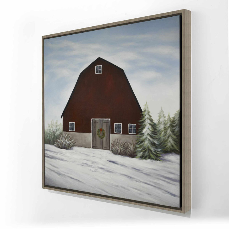 Toile blanche blanche rustique - C'est l'hiver à la ferme