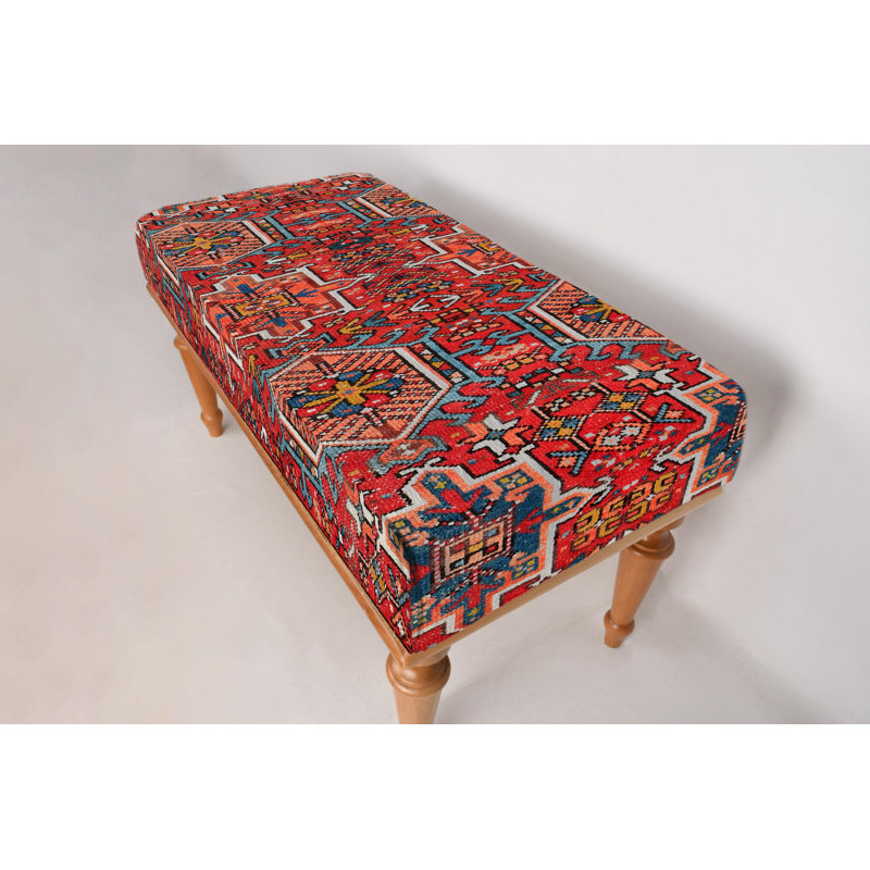 Motif géométrique, banc de bureau, banc de repose-pieds, banc rembourré, banc de tapis turc, banc Kilim, banc de décoration intérieure, banc fabriqué à la main