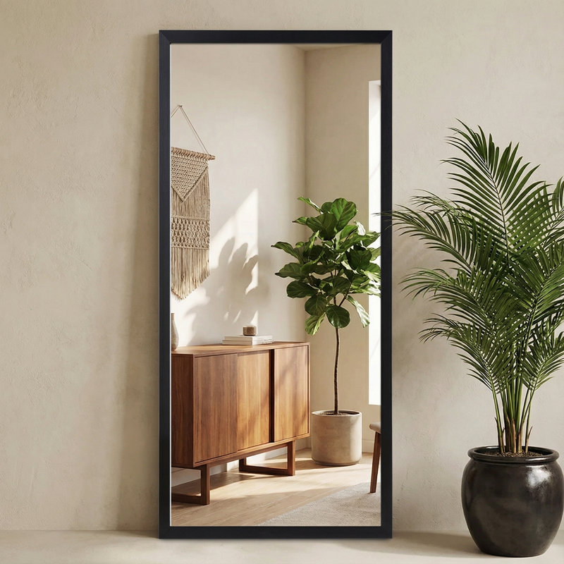  Modern Minimalist Framed Explosion-proof Full-length Mirror, Black