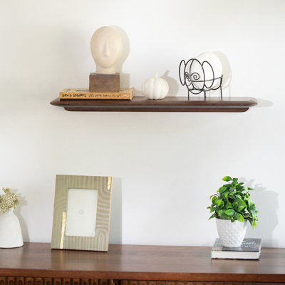 Sephine 2'' H Wood Wedge Floating Shelf