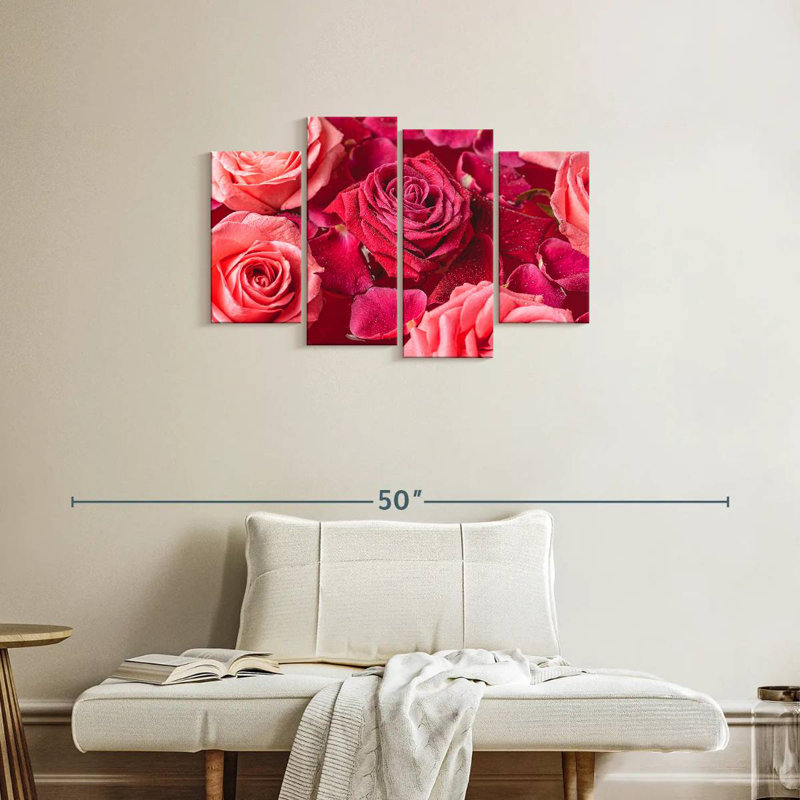 Harnek Dewy roses roses, H 22 po x l 36 po