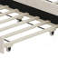 Lit plateforme en velours de luxe avec tête de lit ajustable, lit gigogne escamotable, sans sommier tapissier, beige