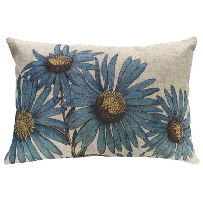 Flowers Linen Lumbar Pillow