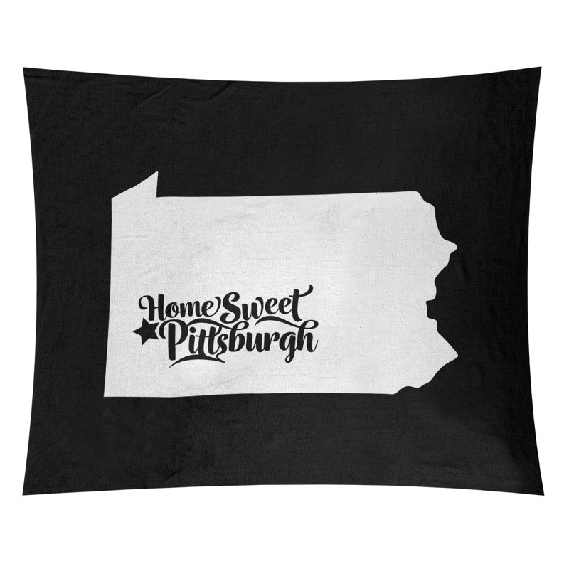 Tapisserie de Pittsburgh en Pennsylvanie, H 68 po x l 80 po, Noir