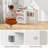 Folding Sewing Table Mobile Sewing Machine Cabinet with Shelf White