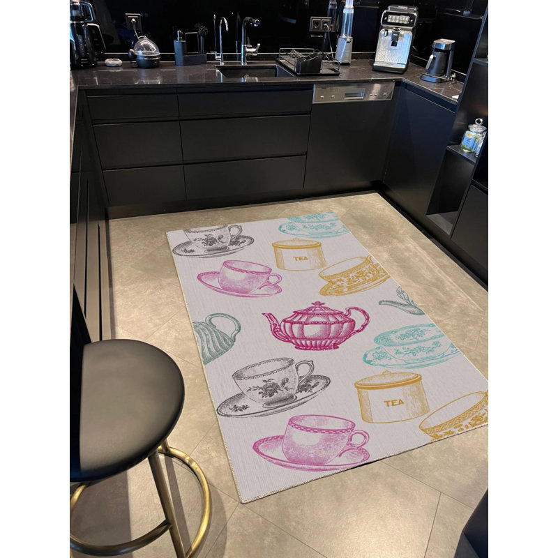Tapis intérieur / extérieur beige en polypropylène tissé à la machine Rodenal, Rectangle 2 pi 7 po x 4 pi 11 po