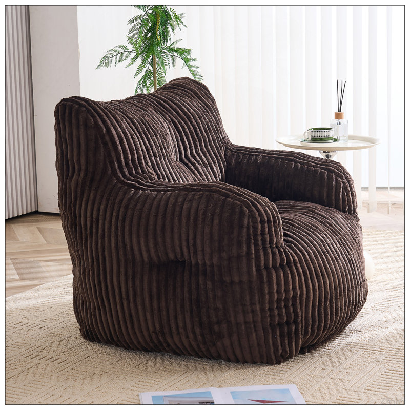 Fauteuil à billes 010-Soft Velvetoy, Tissu brun