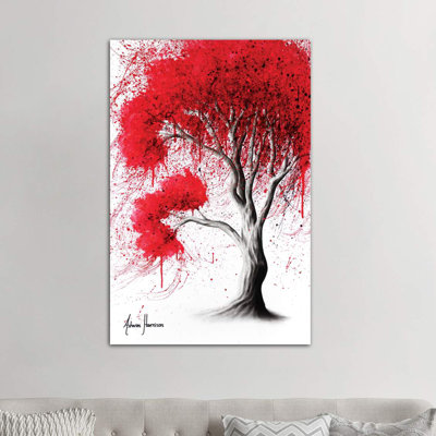 Scarlet Fall Tree by Ashvin Harrison - Wrapped Canvas Print