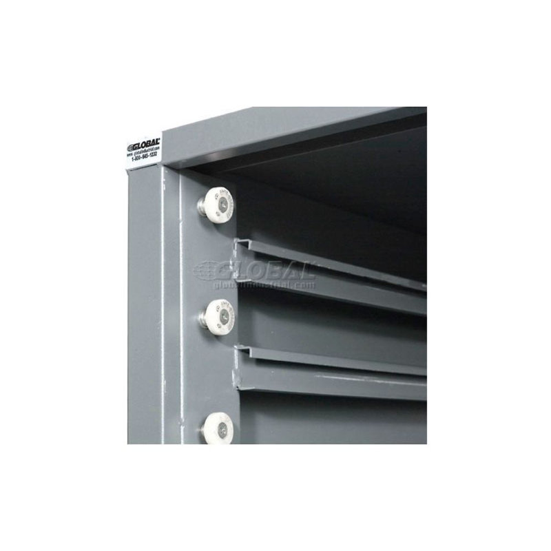 Gray Steel 5-Drawer Flat File Cabinet with Chrome Pulls