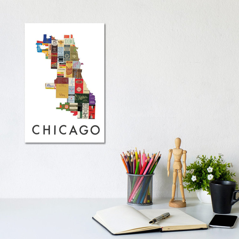 Chicago Matchbook par Paper Cutz - Print, H 12 po x l 8 po x P 0,75 po