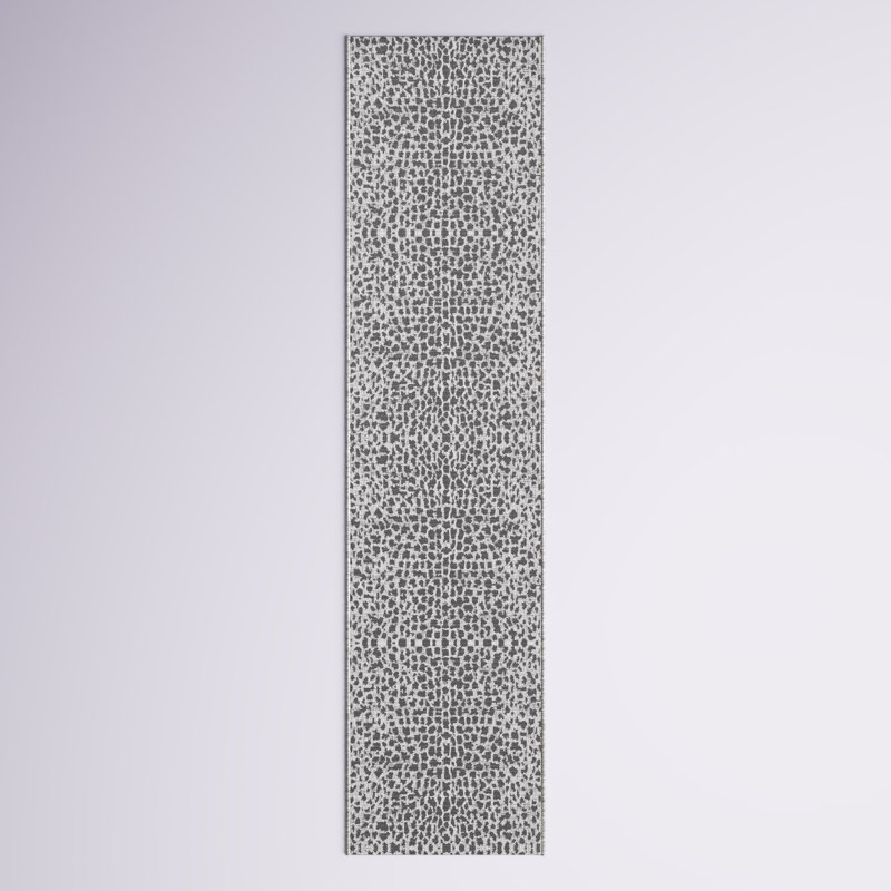 Basinger Animal Print Gray Indoor/Outdoor Area Rug, Runner 2'2" x 9'