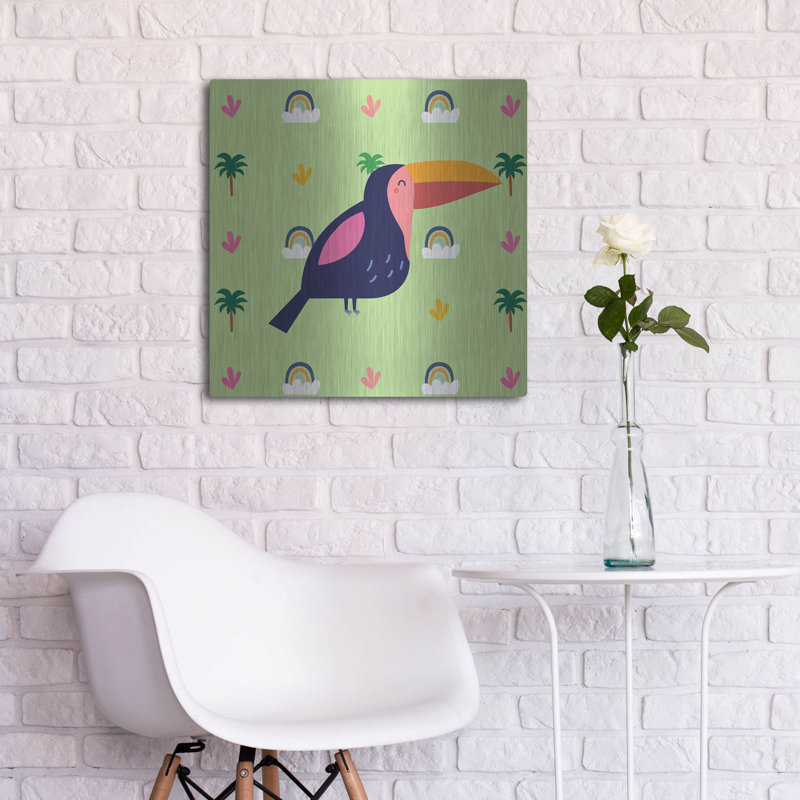 «Cute Tucan», art mural en métal, H 24 po x l 24 po