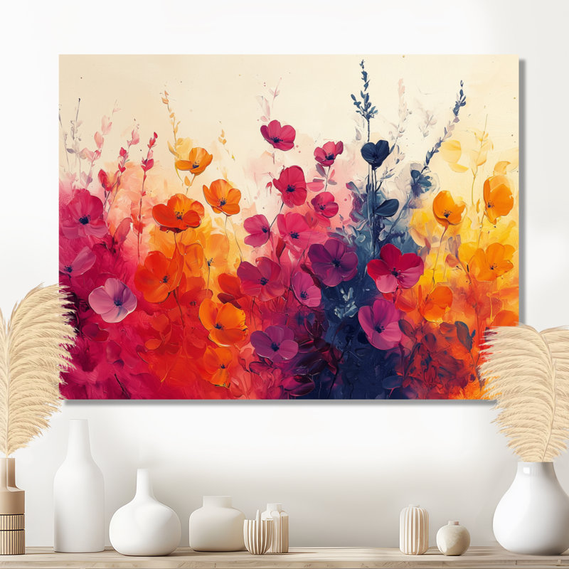 Garden Plants Symphony In Bright Splash - Plantes, art en métal, H 24 po x l 32 po