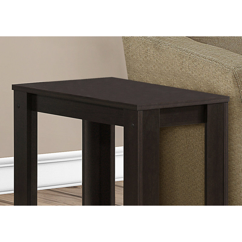 Stratifié, table de bout, deux niveaux, emplacement de la lampe, vaste espace de rangement brun foncé, salon