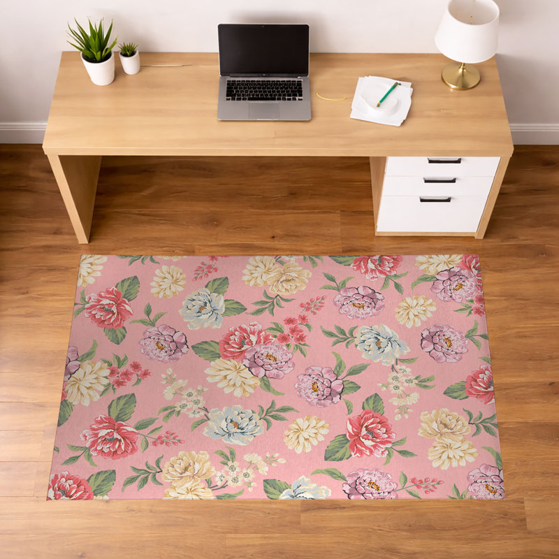 Tapis de sol antidérapant Catherine, L 84 po x P 60 po, Rose