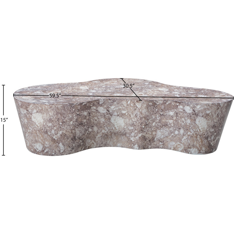 Monza Finished Concrete Indoor / Outdoor Coffee Table, Brown