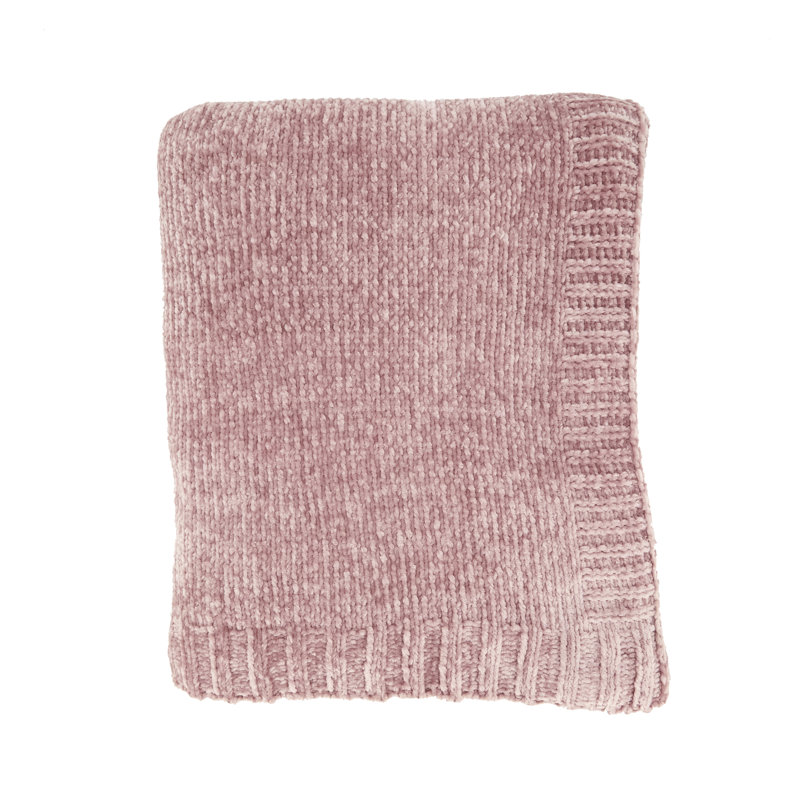 Jeté en tricot Carley Anden, Rose