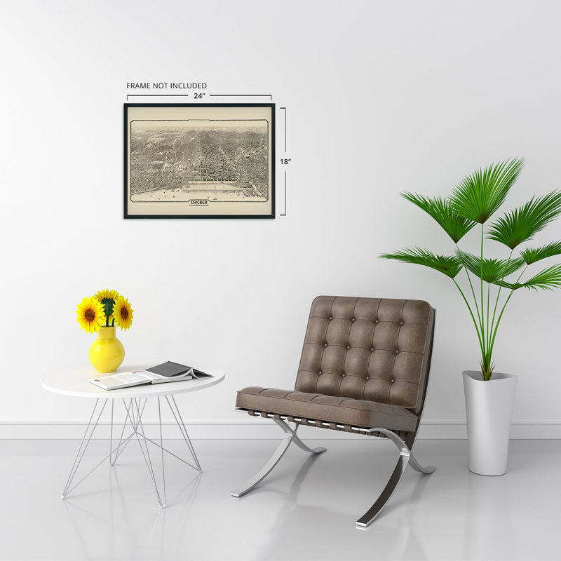 " 1916 Chicago Illinois Map Poster ",  18" H x 24" W 