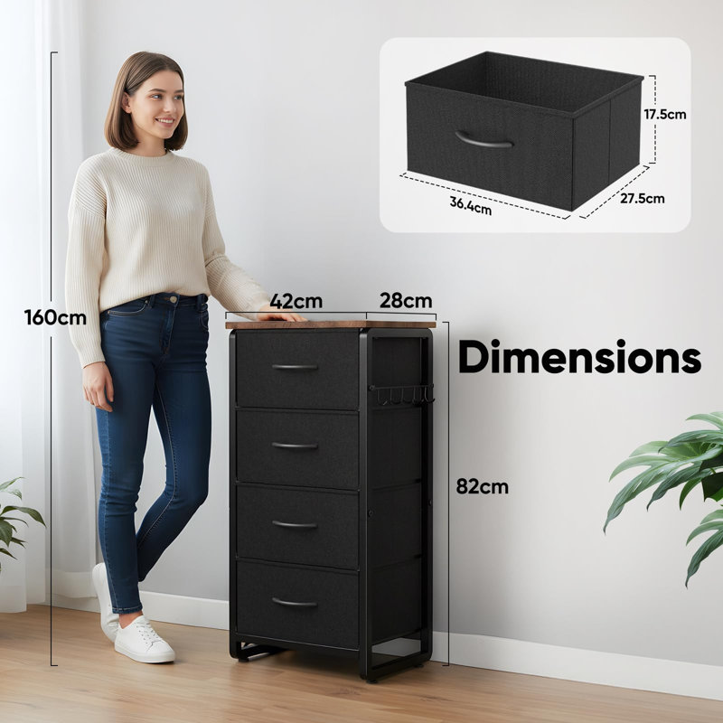 Chest of Drawers, Black