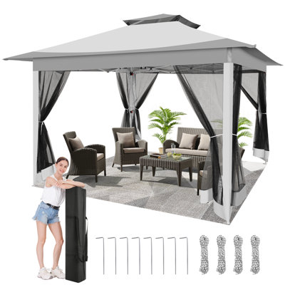 Pavillon de jardin portatif imperméable 12 po x 12 pi